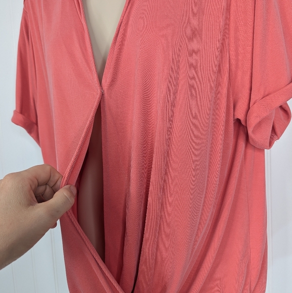 ANTHROPOLOGIE Saturday Sunday Ribbed Wrap Top Sz M - Picture 6 of 14